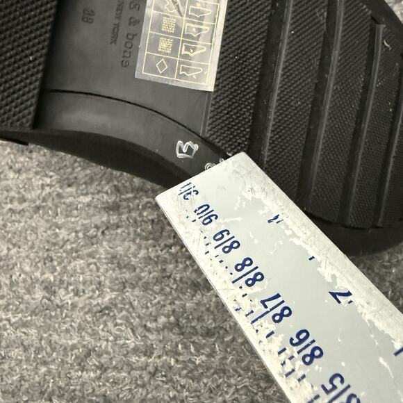 Rag & Bone Moto Rubber Rain Boots Women US 7.5 38 Black Red Lining Ankle Booties - Picture 6 of 13